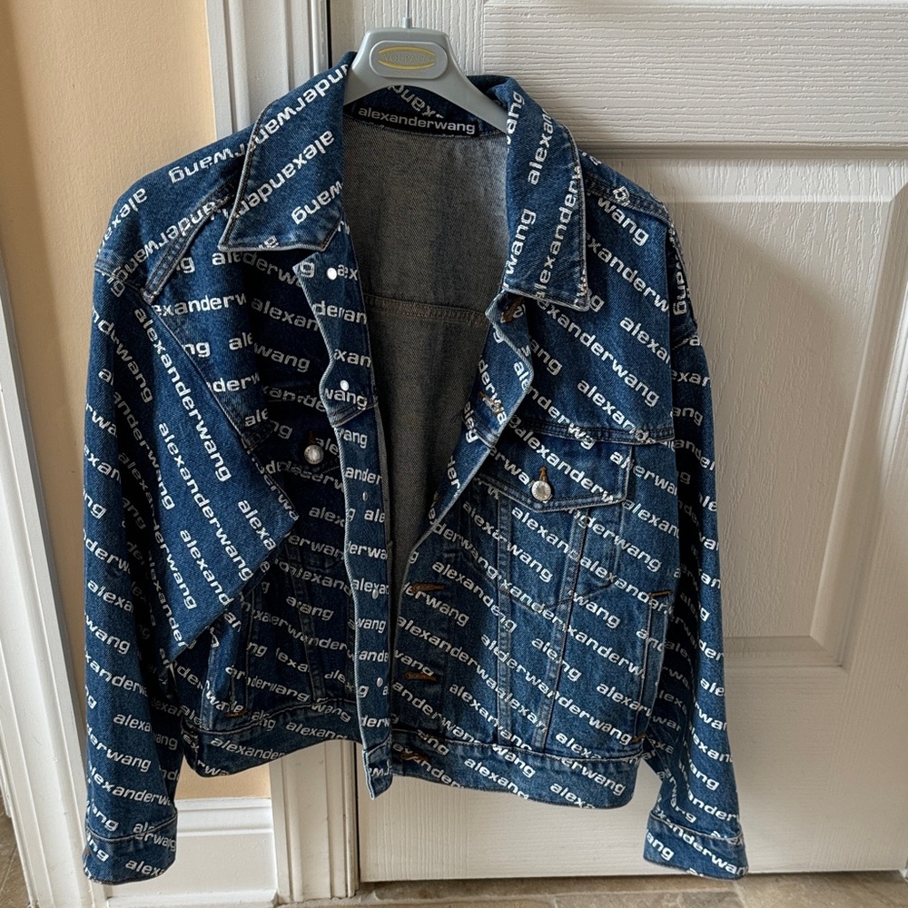 Alexander Wang Logo Print Denim Jacket